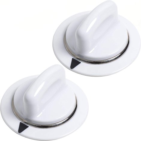 BlueStars Lifetime Exchange WE1M654 Dryer Timer Knob with Metal Ring Replacement Part Exact Fit for GE & Hotpoint Dryers - Replaces AP3995098 WE01M0443 WE1M443 1264290 - Pack of 2