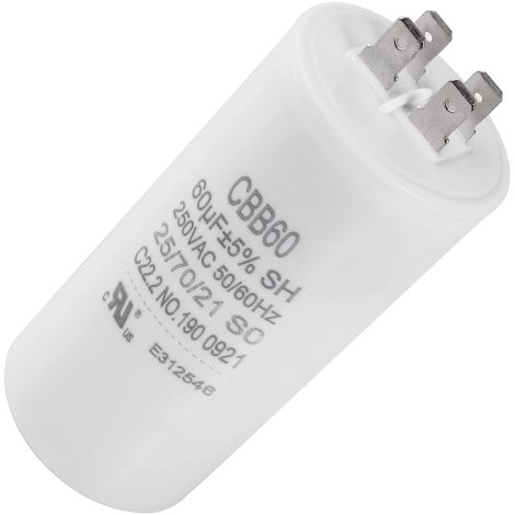 60uf CBB60 250 Volt Dual Round Capacitor Replacement Part by BlueStars - Exact Fit for Start-up of AC Motors with Frequency of 50Hz/60Hz