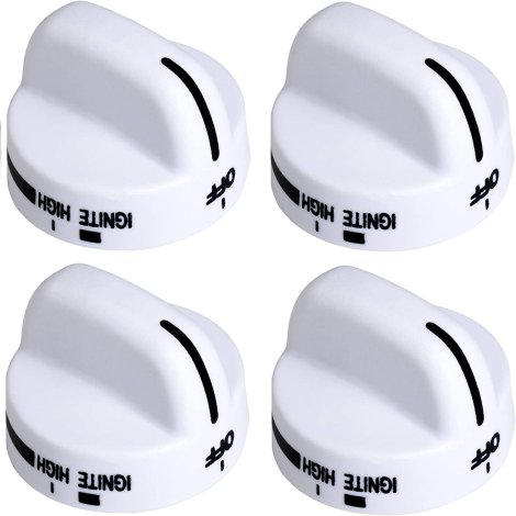 New Ultra Durable 8273104 Surface Burner Knobs Replacement Part by Blue Stars - Exact Fit for Whirlpool Stoves/Ranges - Replaces 8273112 8273284 PS11745571 AP6012364 - Pack of 4