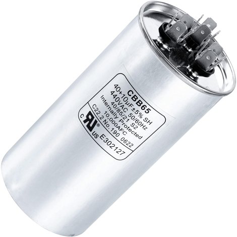 40+10 uf 370-440VAC ±5% Volts Round Run Start Capacitor Electric Replacement Part by BlueStars - Exact Fit for HVAC, Air Conditioners, Heat Pumps