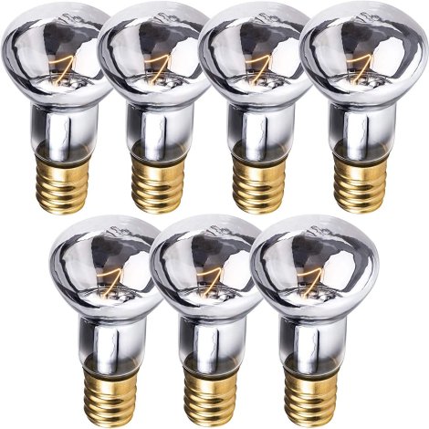 R39 E17 25 Watt Reflector Bulb Pack of 7 Replacement Bulb by BlueStars - R39 Shape E17 Screw Base - High Output Warm White Light 2700K 150lm for Lava Lamps, Glitter Lamps