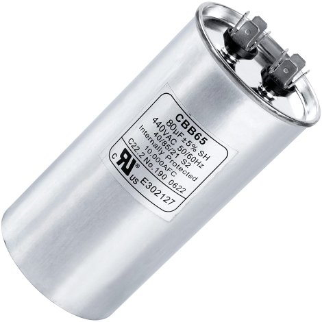 80 uf 370-440VAC Volts ±5% Round Run Capacitor 50/60 Hz AC Electric Replacement Part by Blue Stars