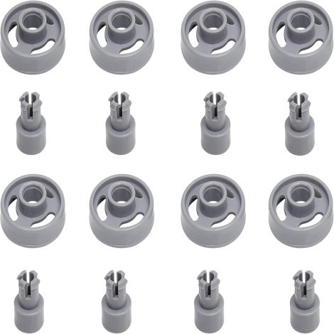 WD12X10231 Dishwasher Lower Rack Wheel And Stud Replacement part by BlueStars – Easy to Install – Exact Fit For General Electric Dishwashers – Replaces 1263942 AP3994981 PS1481883 - PACK OF 8