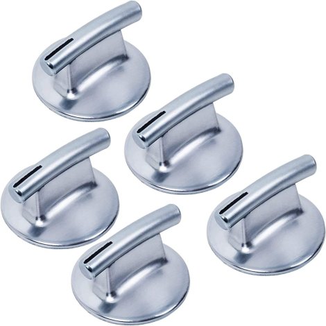 Ultra Durable 74010839 Cooktop Burner Knob Chrome Finish Replacement Part by Blue Stars – Exact Fit for Jenn-Air Cooktops - Replaces 7737P372-60 WP74010839 PS11744413 - Pack of 5