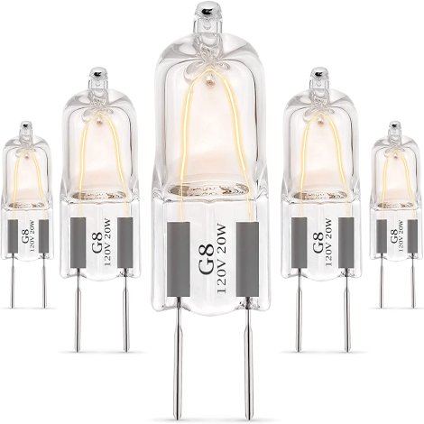 BlueStars WB25X10019 G8 20W 120V Halogen Light Bulb for GE Microwave Oven - Fit for GE Samsung Kenmore Elite Maytag Over The Stove Range Microwave, Kitchen Night Light/Stove Light Bulb - Pack of 5