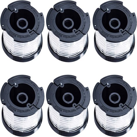 NEW [PACK OF 6] AF-100 Trimmer String Line Replacement Spool by Blue Stars - Autofeed Spools Compatible with Black+Decker String Trimmers | 30-Foot 0.065-Inch Line | Weed Wacker Eater Trimming Machine