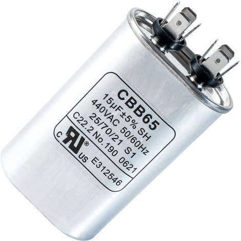 Ultra Durable 15 MFD uf ± 5% MFD 370 V VAC or 440 Volt Oval Run Start Capacitor by BlueStars - Replacement for AC Motor Run or Fan Start and Cool or Heat Pump Air Conditioner