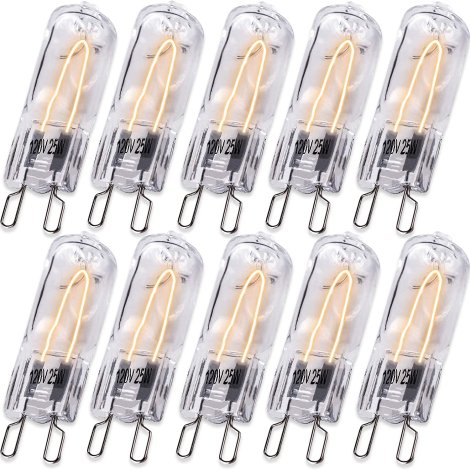 G9 JCD T4 JD Halogen Bulb 120V 40W by BlueStars - High Output Warm White Light 2800K 520lm for Chandeliers, Pendants, Cabinet Lights, Landscape Lights - Pack of 10