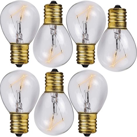 25 Watts 120V E17 S11 The Lava Original Replacement Bulb by BlueStars - High Output Warm White Light 2700K 180lm for Glitter Lamps and Lava Lamps - Pack of 7