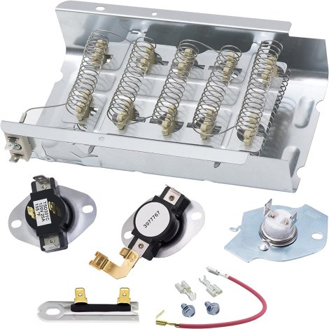 279838 Dryer Heating Element Kit with Thermostats Thermal Fuses and Wire Replacement by BlueStars - Exact Fit for Whirlpool Kenmore Dryers medx655dw1 500 600 70 80 Series Model 110 Dryer Part