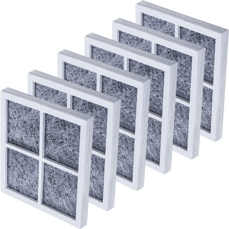 Premium 3-Layer LT120F Refrigerator Air Filter Replacement part by Blue Stars - Exact Fit for Kenmore Elite 9918, 795 and LG ADQ73214404, LMXS30776S - PACK OF 6