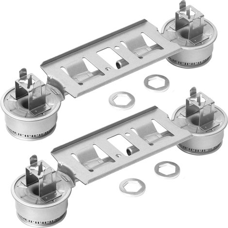 Lifetime Exchange Ultra Durable WB16K10026 WB29K17 Double Burner Assembly Replacement Part by BlueStars - Exact Fit for GE Kenmore Hot.point Ranges - Replaces 868697 AP2633210 WB16K10003 - PACK OF 2