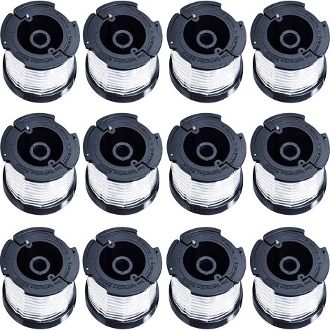 [NEW] AF-100 Trimmer String Line Replacement Spool PACK OF 12 by Blue Stars - Autofeed Spool Compatible with Black+Decker String Trimmers | 30-Foot 0.065-Inch Line | Weed Wacker Eater Trimming Machine