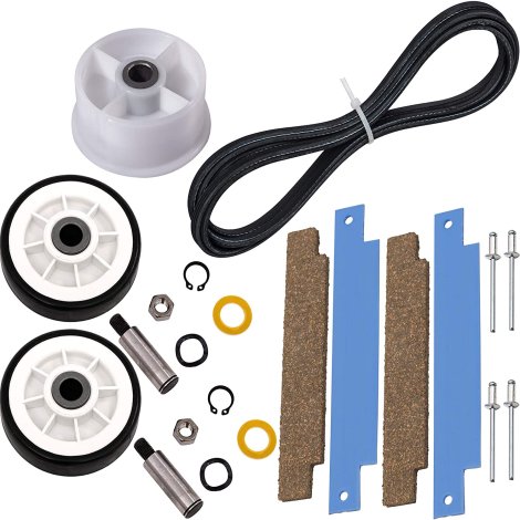 12001541 303373 303373K Dryer Drum Roller Kit, 306508 Drum Bearing Kit, WP6-3700340 Idler Pulley & WP33002535 Drum Belt by BlueStars – Exact Fit For Maytag Crosley Dryers - Replaces 306508VP 33001783