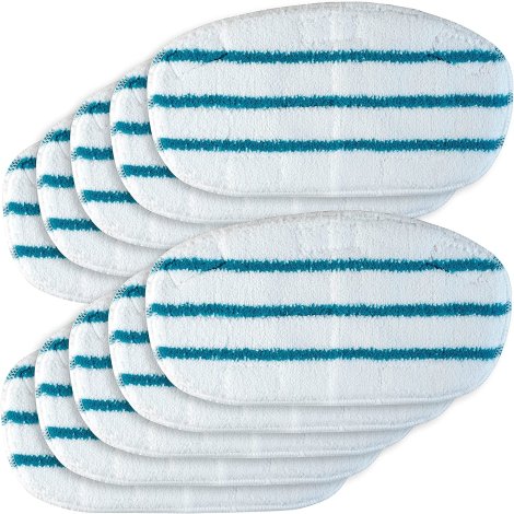 Microfiber Steam Mop Pad for PurSteam ThermaPro 10-in-1 Washable Reusable Replacement by Blue Stars - Pack of 10