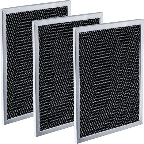 97007696 Range Hood Charcoal Filter 8 3/4" X 10 1/2" X 1/2" Replacement part by Blue Stars - Exact Fit For Broan Kenmore Maytag Range Hoods - Replaces 172266 41F 5-3082 51113711 - PACK OF 3