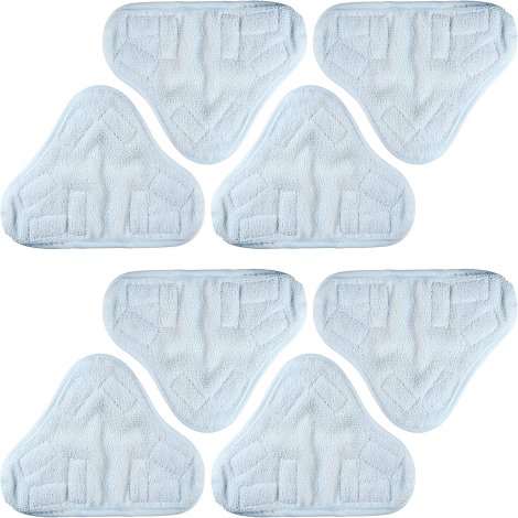 BlueStars [Pack of 8] Ultra Durable Washable Microfibre Steam Mop Pads Floor Replacement Part Exact Fit for H2O X5 H20 Models