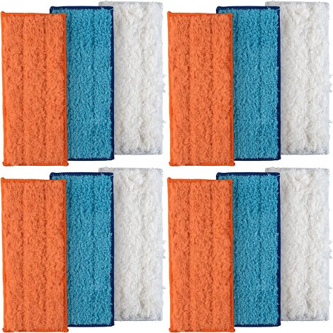 BlueStars Replacement Mop Pads for iRobot Braava Jet 200 Series 240 241 4 Wet 4 Damp 4 Dry Sweeping Pads Washable - Pack of 12