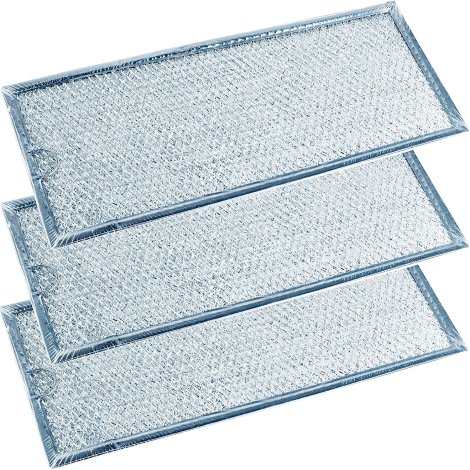 [UPGRADED] 3 PACKS Ultra Durable WB06X10596 Microwave Grease Filter Replacement Part by BlueStars - Exact Fit for Various GE Microwaves - Replaces AP3792368, 1085087, WB06X10596