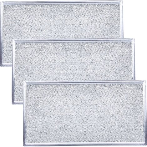 Ultra Durable W10208631A Filter Aluminum Mesh Microwave Grease Filter Approx. 13" x 6" by BlueStars - Exact Fit for Whirlpool & Maytag Microwaves - Replaces AP5617368 W10208631 PS3650910 - PACK OF 3